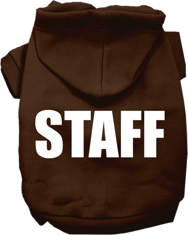 Staff Costume Screen Print Dog Hoodie Brown Size MD